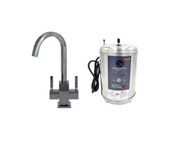 Hot & Cold Water Faucet with Contemporary Square Body & Little Gourmet® Premium Hot Water Tank
