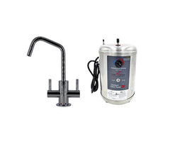 Hot & Cold Water Faucet with Contemporary Round Body & Handles (120° Spout) & Little Gourmet® Premium Hot Water Tank