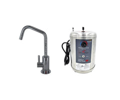 Hot Water Faucet with Contemporary Round Body & Handle (120° Spout) & Little Gourmet® Premium Hot Water Tank
