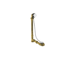 Brass Body Cable Operated Bath Waste & Overflow Drain with Patented Flexible Overflow Neck for 22" Tub