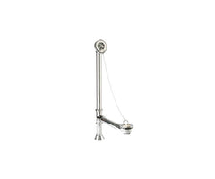 Clawfoot Style Bath Waste & Overflow with Brass Plug and Chain (Brass Body)