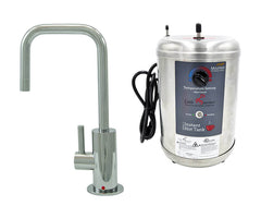 Hot Water Faucet with Contemporary Round Body & Handle (90° Spout) & Little Gourmet® Premium Hot Water Tank