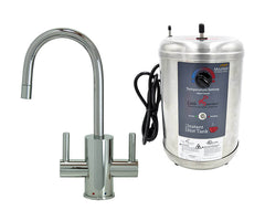 Hot & Cold Water Faucet with Contemporary Round Body & Handles & Little Gourmet® Premium Hot Water Tank