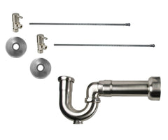 Lavatory Supply Kit - Contemporary Lever Handle with 1/4 Turn Ceramic Disc Cartridge Valve (MT5003L-NL) - Angle, Massachusetts P-Trap