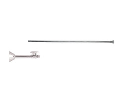 Toilet Supply Kit - Brass Oval Handle with 1/4 Turn Ball Valve (MT317-NL) - Straight Sweat, Flat Head Riser