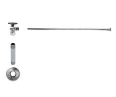 Toilet Supply Kit - Brass Oval Handle with 1/4 Turn Ball Valve (MT401-NL) - Angle, Flat Head Riser