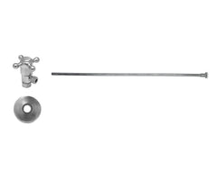 Toilet Supply Kit - Brass Cross Handle with 1/4 Turn Ceramic Disc Cartridge Valve (MT4003X-NL) - Angle, Flat Head Riser