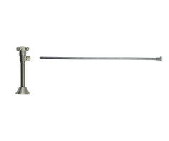 Toilet Supply Kit - Brass Cross Handle 1/4 Turn Ceramic Disc Cartridge Valve (MT416X-NL) - Angle Sweat, Flat Head Riser