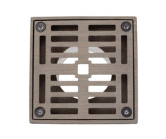 4" Square Solid Brass Grid Shower Drain