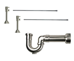 Lavatory Supply Kit - Contemporary Lever Handle with 1/4 Turn Ceramic Disc Cartridge Valve (MT516L-NL) - Angle Sweat, Massachusetts P-Trap