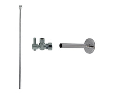 Toilet Supply Kit - Mini Lever Handle with 1/4 Turn Ball Valve (MT521-NL) - Angle, Cover Tube, Flat Head Riser