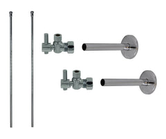 Lavatory Supply Kit - Mini Lever Handle with 1/4 Turn Ball Valve (MT521-NL) - Angle, Cover Tubes, No Trap