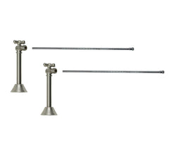Lavatory Supply Kit - Brass Cross Handle with 1/4 Turn Ball Valve (MT629-NL) - Angle Sweat, No Trap