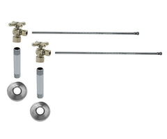 Lavatory Supply Kit - Brass Cross Handle with 1/4 Turn Ball Valve (MT616-NL) - Angle, No Trap