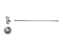 Toilet Supply Kit - Brass Oval Handle with 1/4 Turn Ceramic Disc Cartridge Valve (MT6003-NL) - Angle, Flat Head Riser