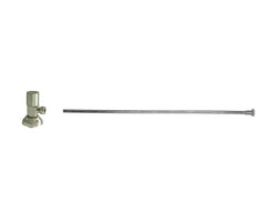 Toilet Supply Kit - Contemporary Round Handle with 1/4 Turn Ceramic Disc Cartridge Valve (MT6004-NL) - Angle, Flat Head Riser