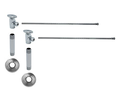 Lavatory Supply Kit - Brass Oval Handle with 1/4 Turn Ceramic Disc Cartridge Valve (MT6001-NL) - Angle, No Trap