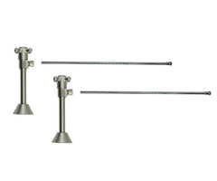 Lavatory Supply Kit - Brass Cross Handle with 1/4 Turn Ceramic Disc Cartridge Valve (MT416X-NL) - Angle Sweat, No Trap