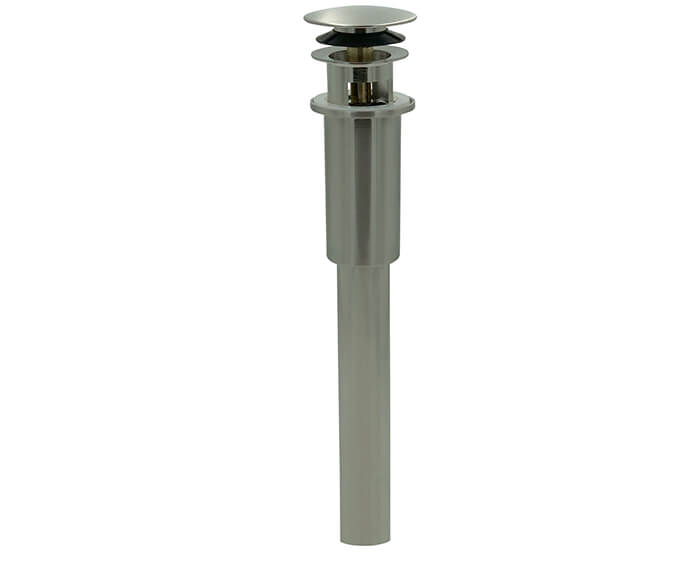 Dome Style Round Lavatory Drain - with Overflow & EZ-CLICK™ Soft Touch Dome