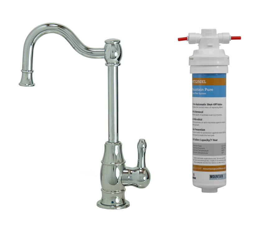 Point-of-Use Drinking Faucet with Traditional Double Curved Body & Curved Handle & Mountain Pure® Water Filtration System