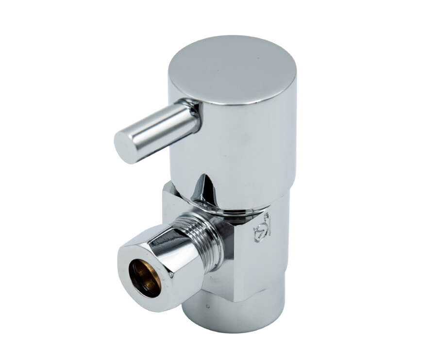 Contemporary Lever Handle with 1/4 Turn Ceramic Disc Cartridge Valve - Lead Free - Angle (1/2" Female IPS)