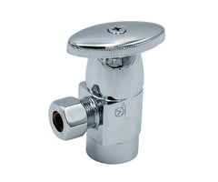 Brass Oval Handle with 1/4 Turn Ceramic Disc Cartridge Valve - Lead Free - Angle (1/2" Female IPS)