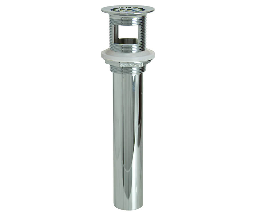 20 Hole Brass Lavatory Grid Drain - 6" Tailpiece with Overflow