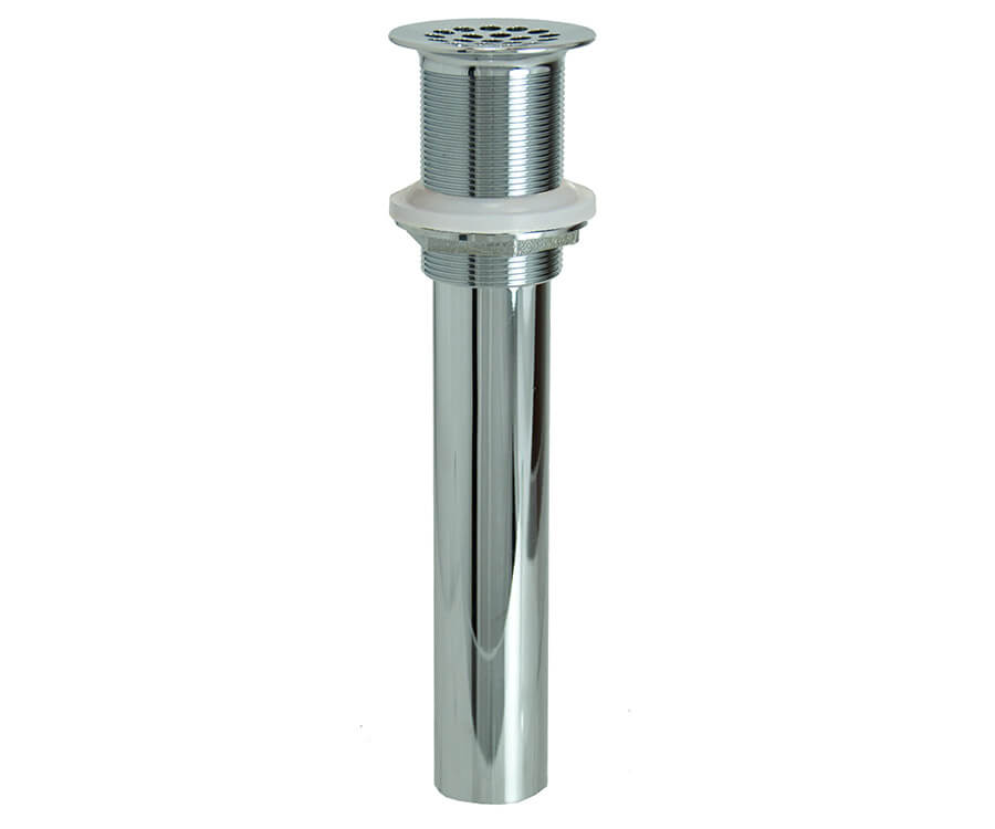 20 Hole Brass Lavatory Grid Drain - 6" Tailpiece without Overflow