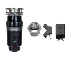 Batch Feed Waste Disposer System Kit with 3-Bolt Mount 3/4 HP Disposer